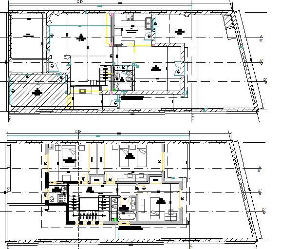 Residency House Elevation and Section details dwg file