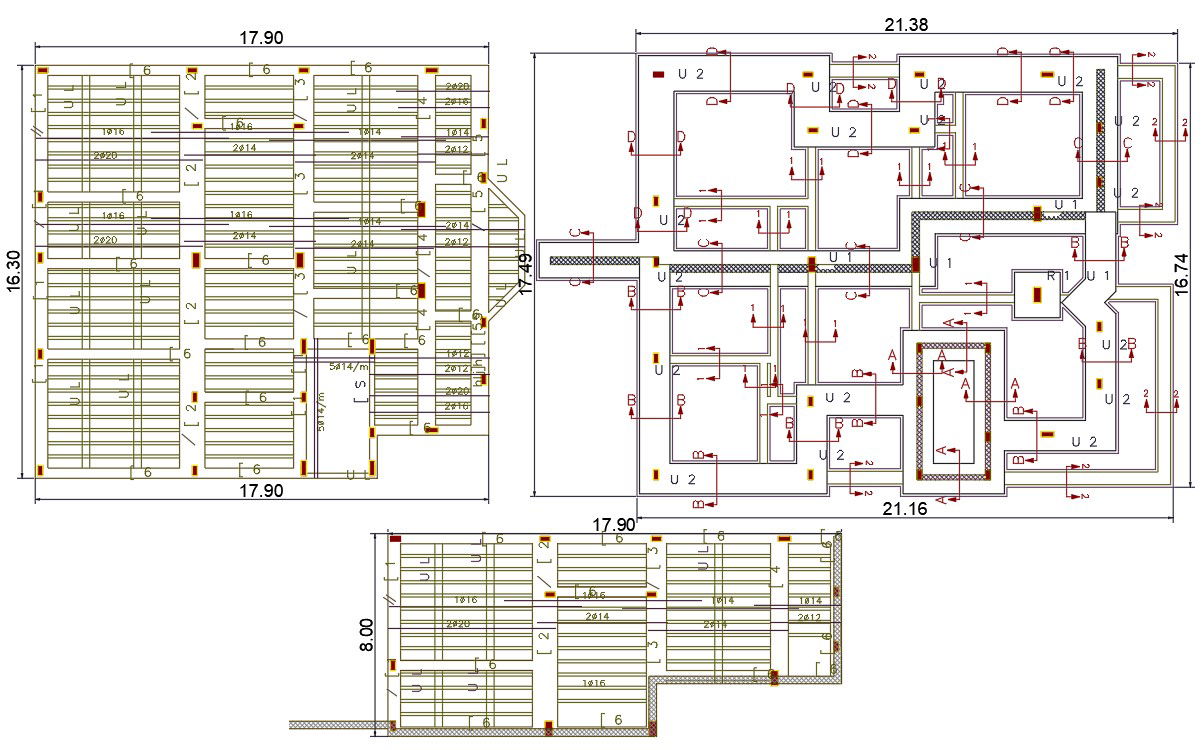 Residency House Construction Plan Design DWG File