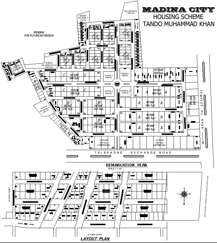 Residency Housing Scheme with 2 Layouts AutoCAD DWG Files