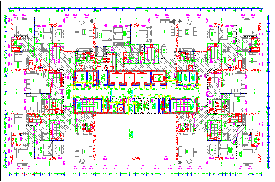 Resident plan of tower B for mechanical level 26