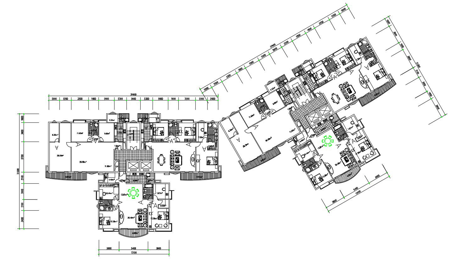 Residential 3 BHK Apartment CAD File Download