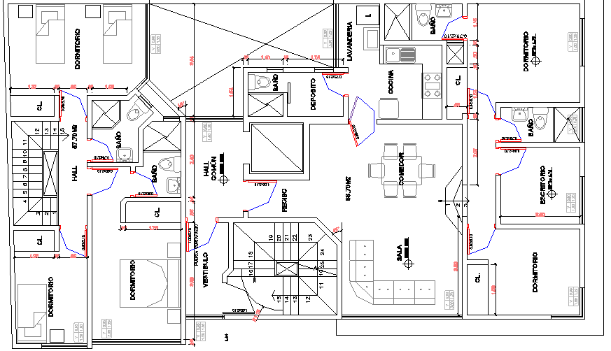 Residential Apartment Building Structure Details dwg file