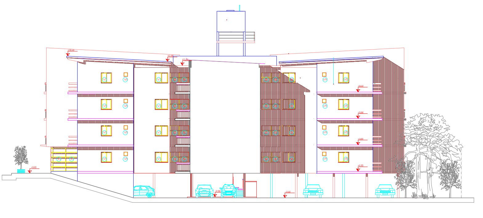 Residential Apartment Elevation CAD Drawing