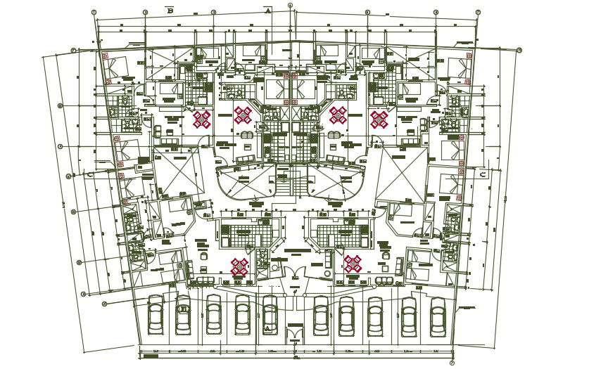 Residential Apartment Furniture Layout CAD Plan