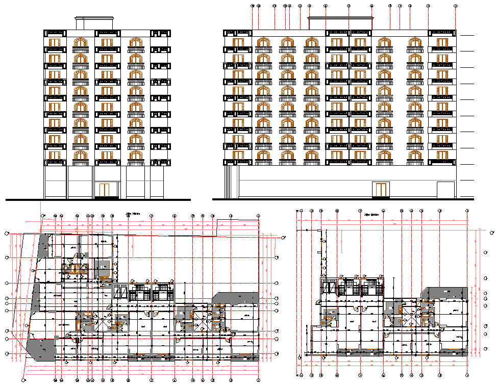 Residential Apartment Layout plan and Elevation design