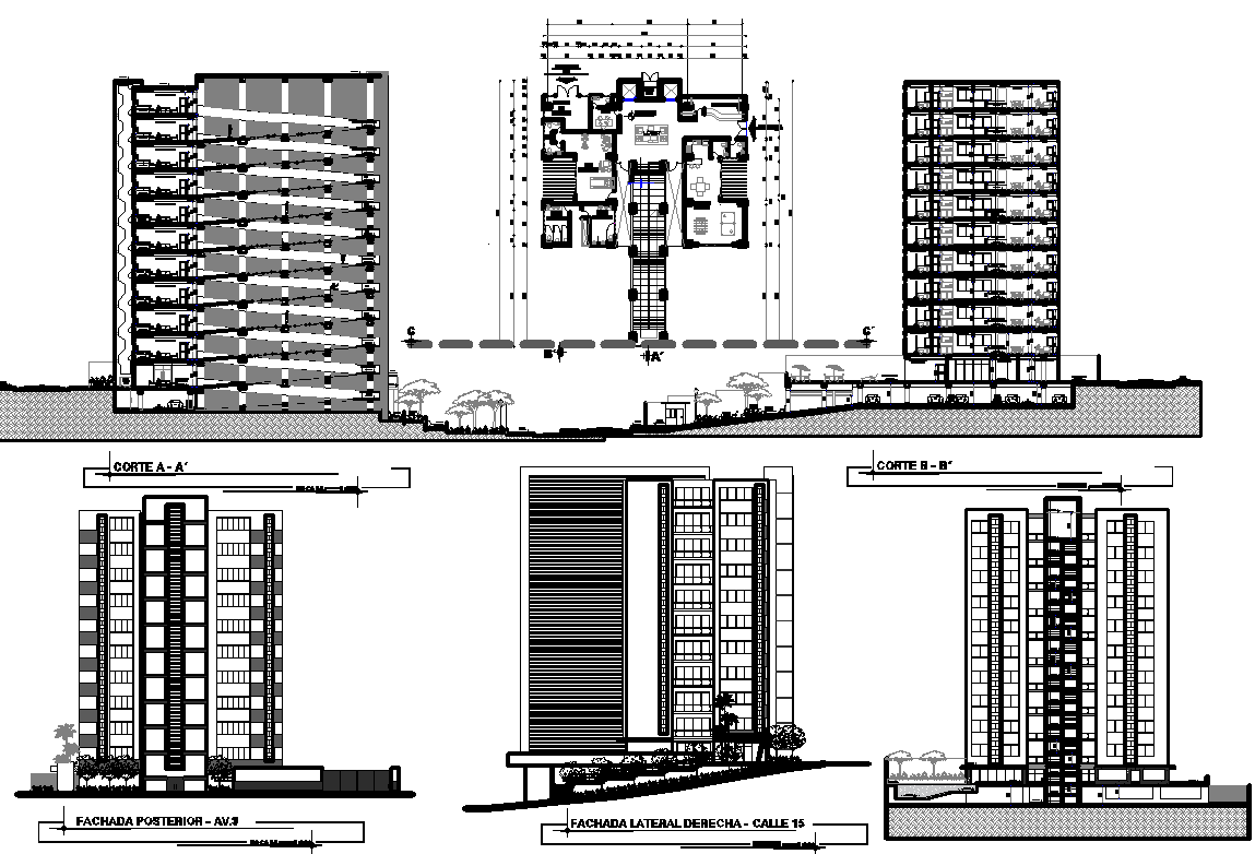 Residential Apartment Project detail dwg file