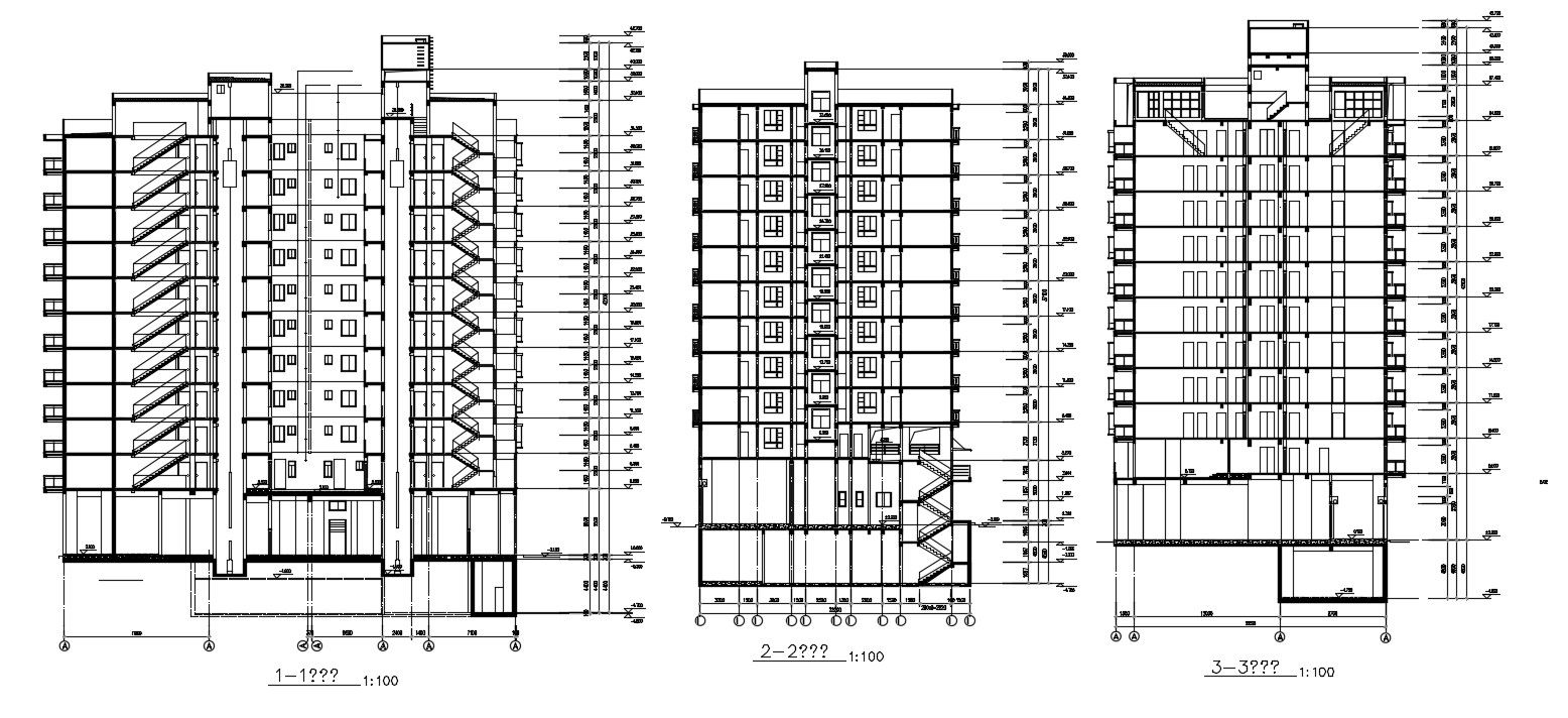 Residential Apartment Section Drawing Download CAD File