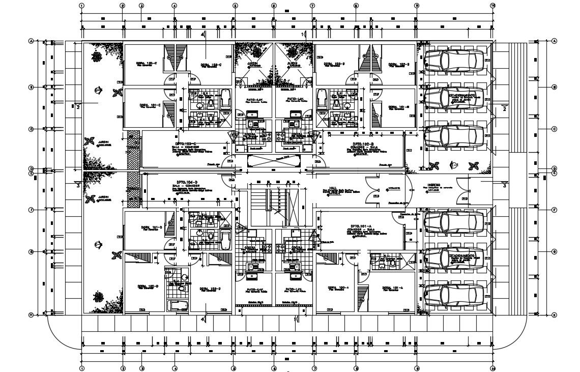 Residential Apartment Working Plan AutoCAD Drawing