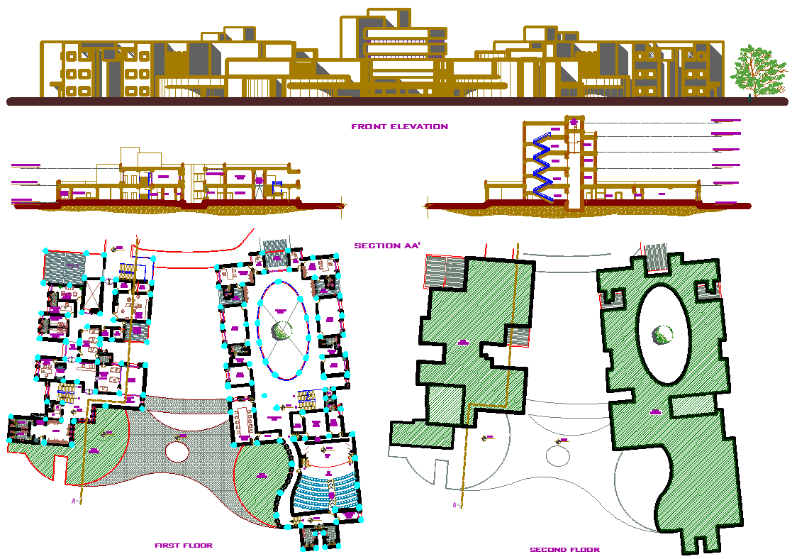 Residential Apartment project dwg file