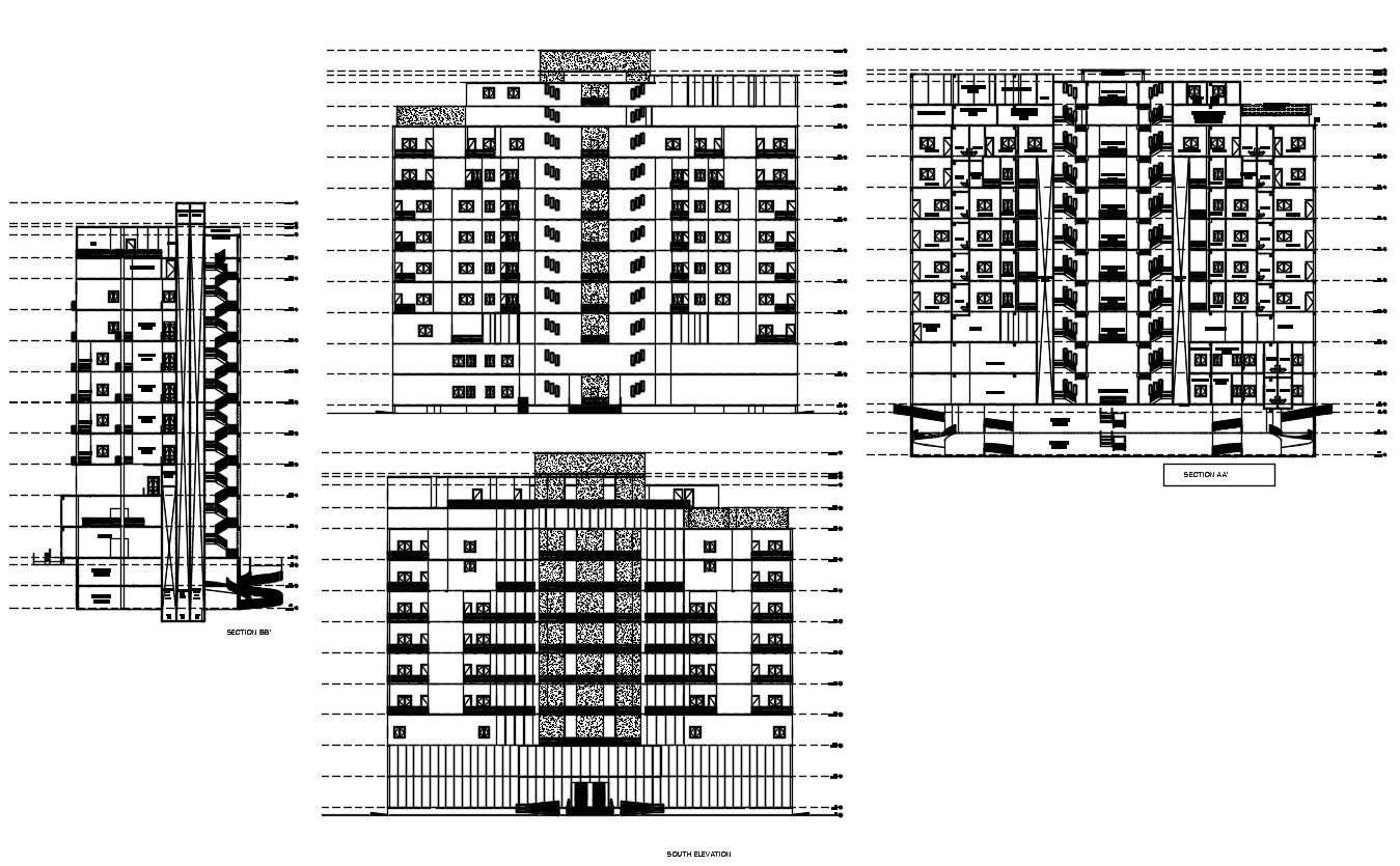 Residential Building CAD File