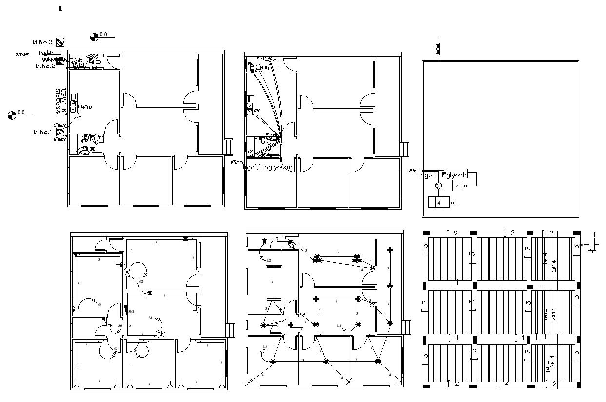Residential Building Electrical And Plumbing Design DWG