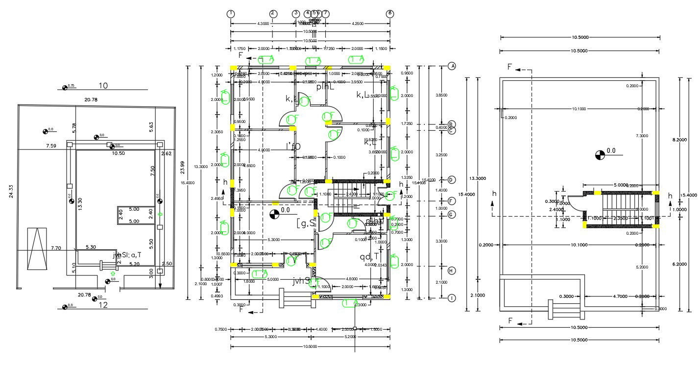 Residential Building Plan With Site And Building Marking CAD