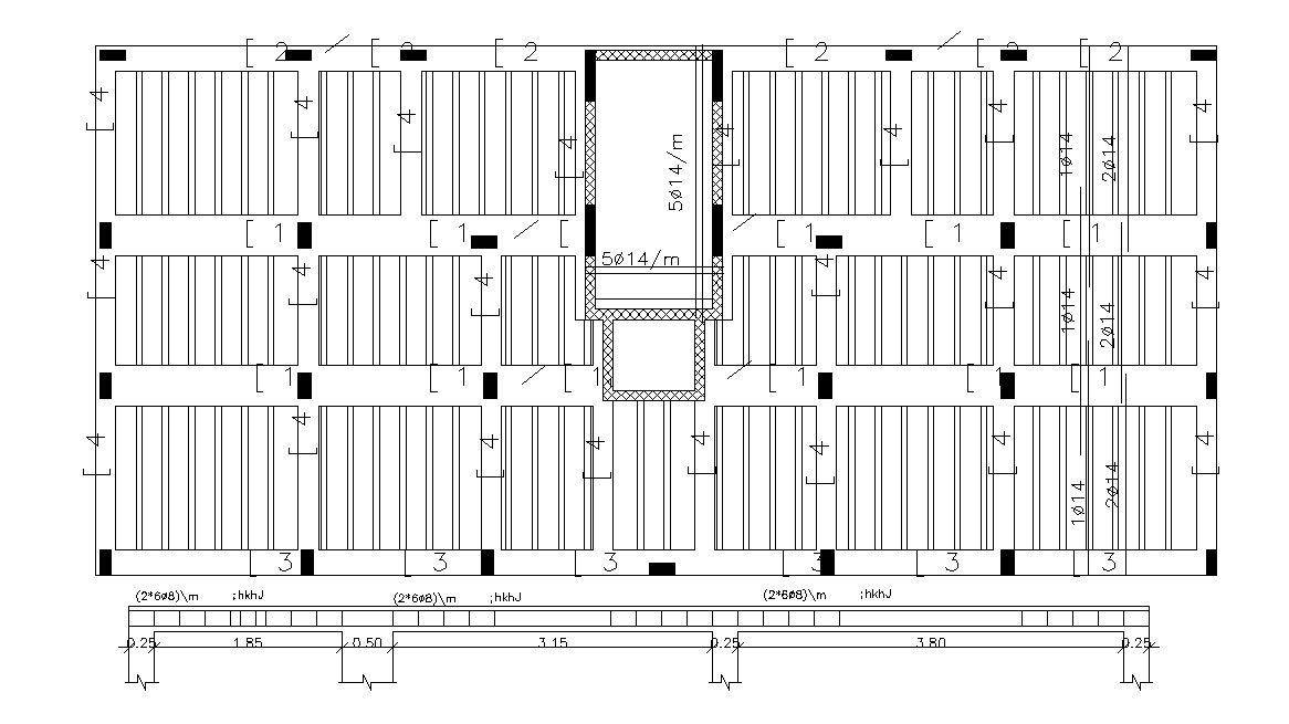 Residential Building Slab Structure Design With Column Marking