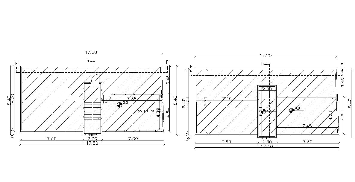 Residential Building Terrace Floor Plan AutoCAD Drawing