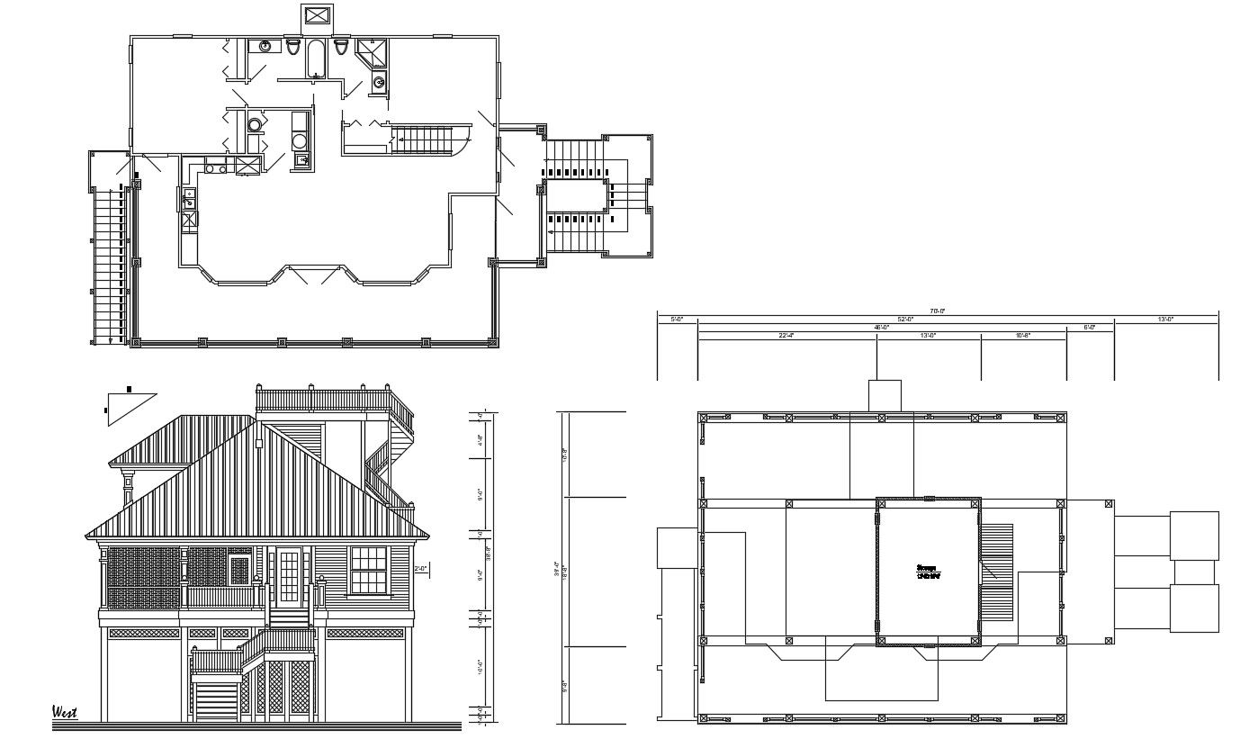 Residential Bungalow Architecture Plan