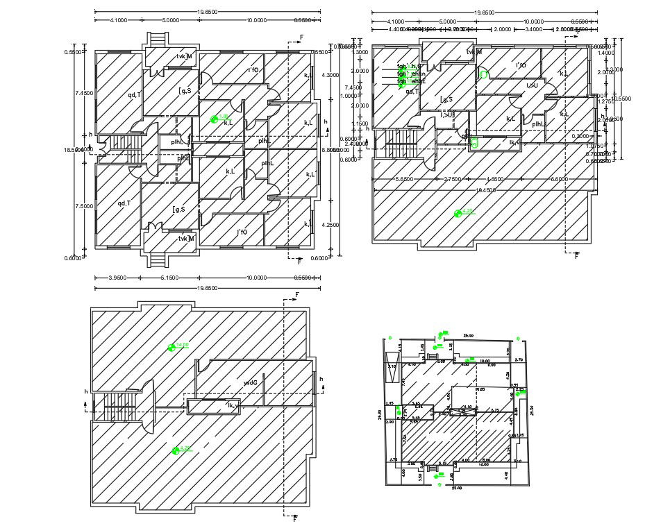 Residential Bungalow Floor Layout CAD File