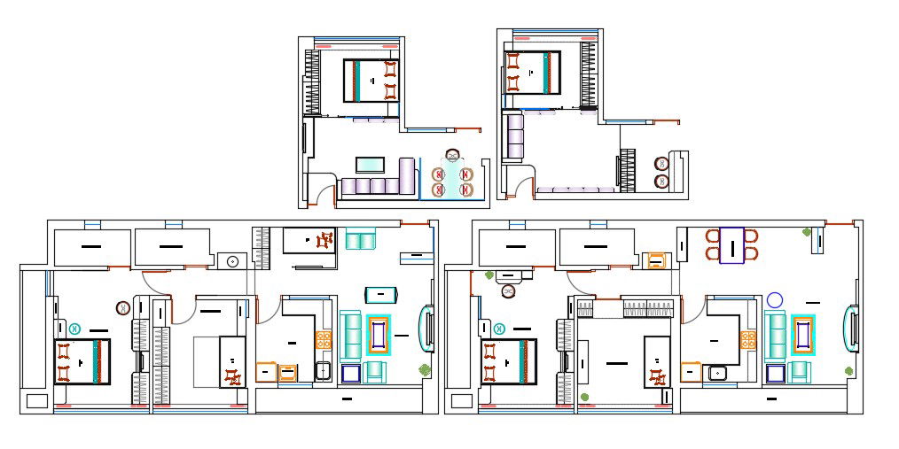 Residential Bungalow Furniture Design Plan