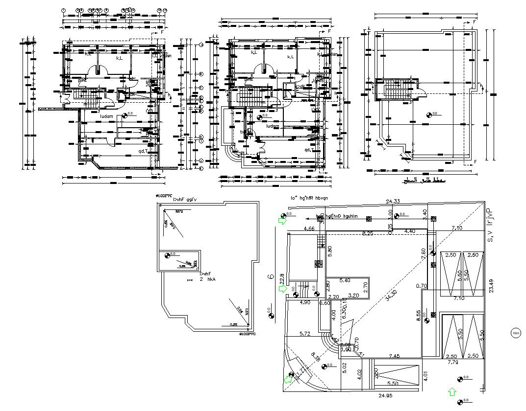 Residential Bungalow Plan With Working Drawing AutoCAD File