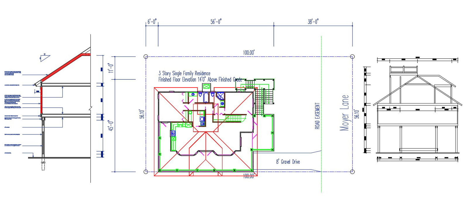 Residential Bungalow Plan and Wall Section Design