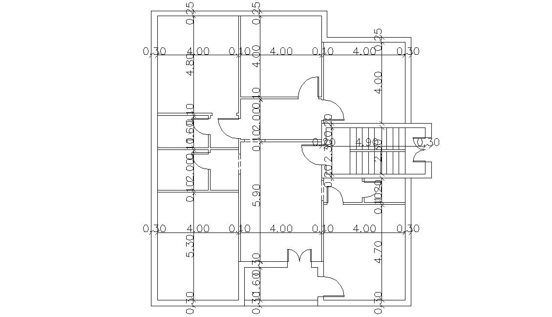 Residential Bungalow Planning With Dimension 2D CAD Drawing