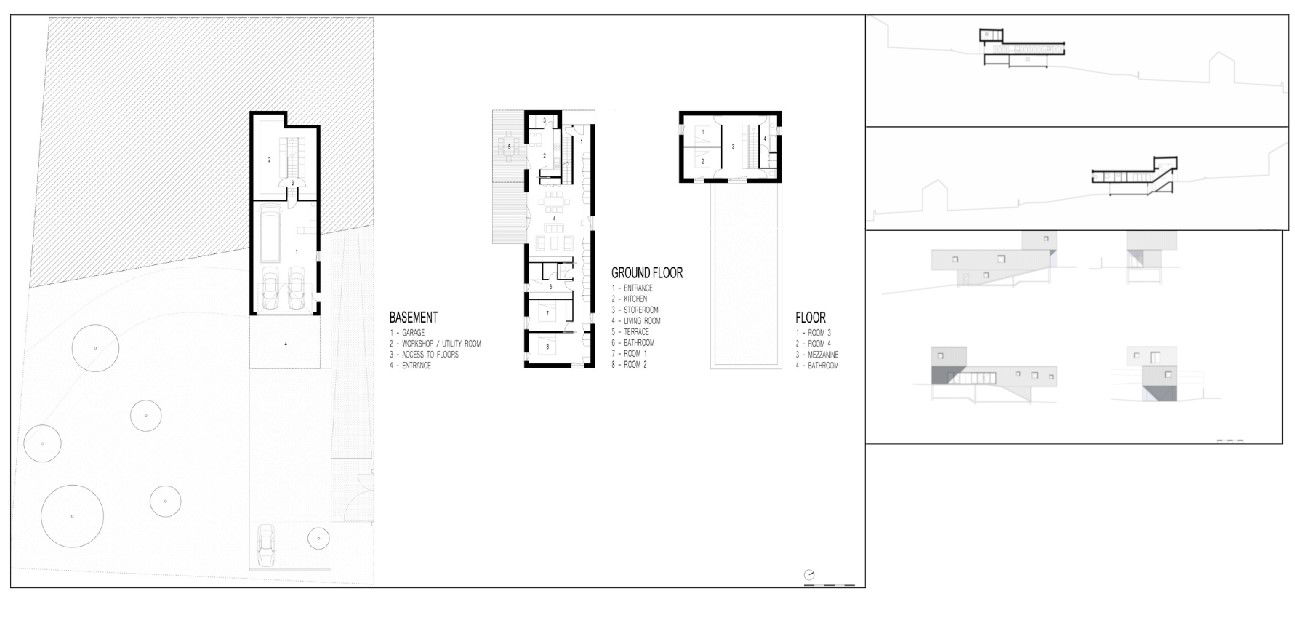 Residential Duplex House DWG with Basement and Elevation Details