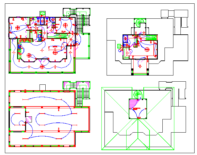 Residential Electrical lay-out architectural drawing
