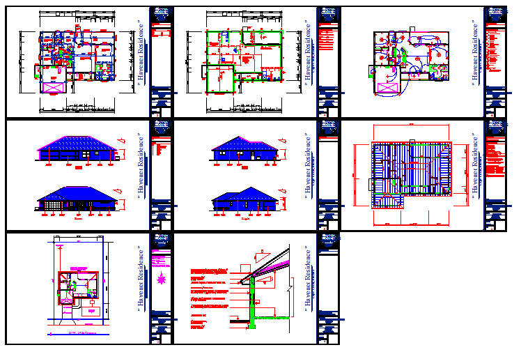 Residential House All Detail in DWG File