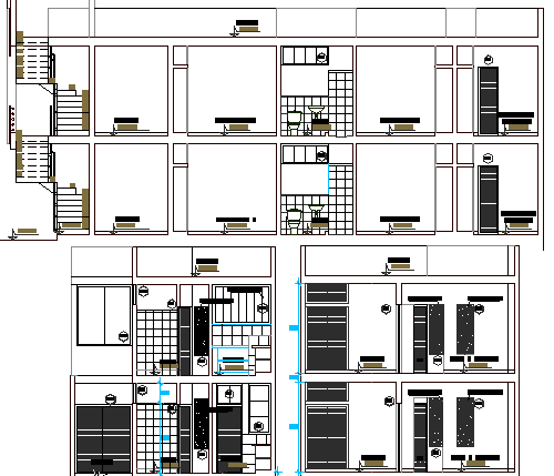 Residential House Architecture Elevation and Section Plan dwg file