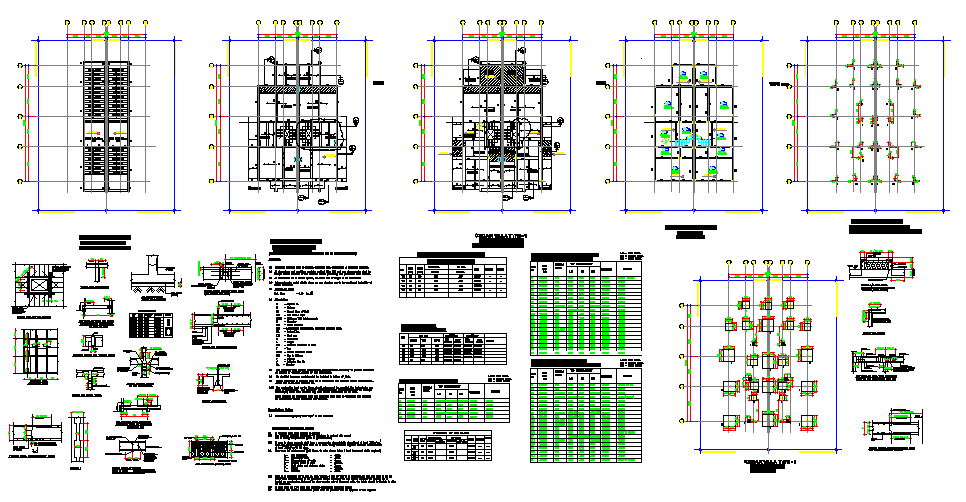 Residential House Column & Beam Detail in cad file
