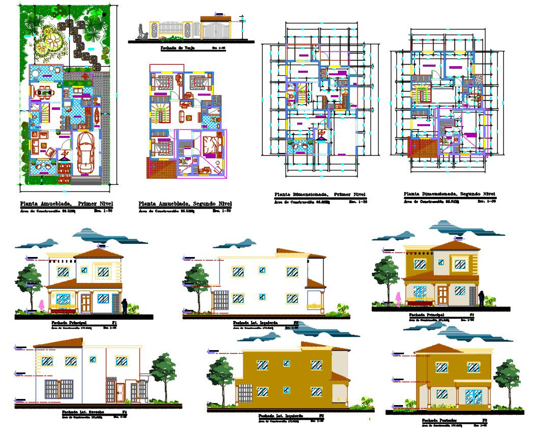 Residential House Design DWG File