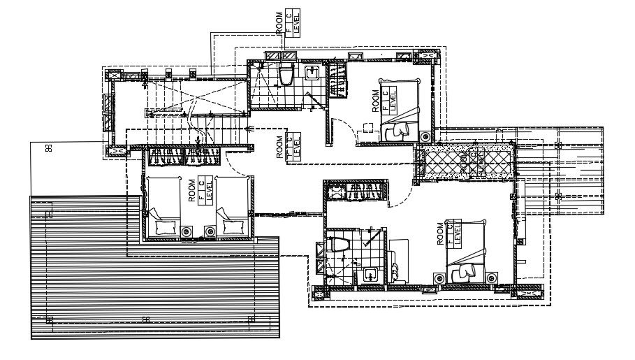 Residential House First Floor Furniture Layout Plan