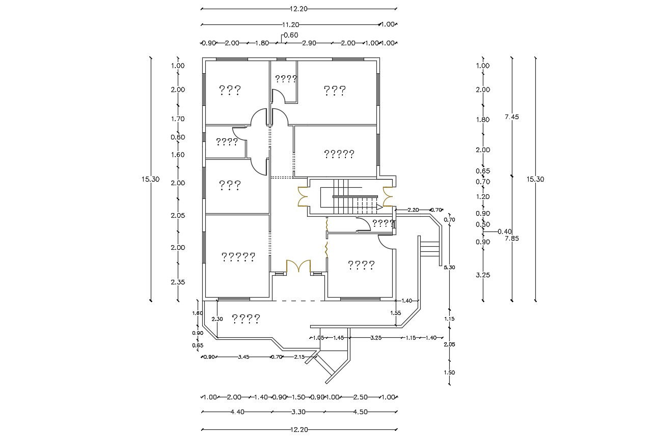 Residential House Planning With Dimension Design