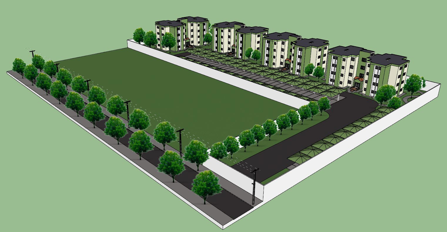 Residential House project with Sketch up File