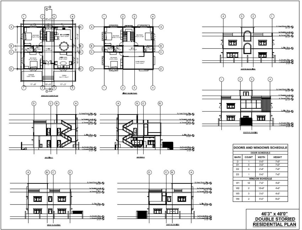 Residential Plan And Building Drawing