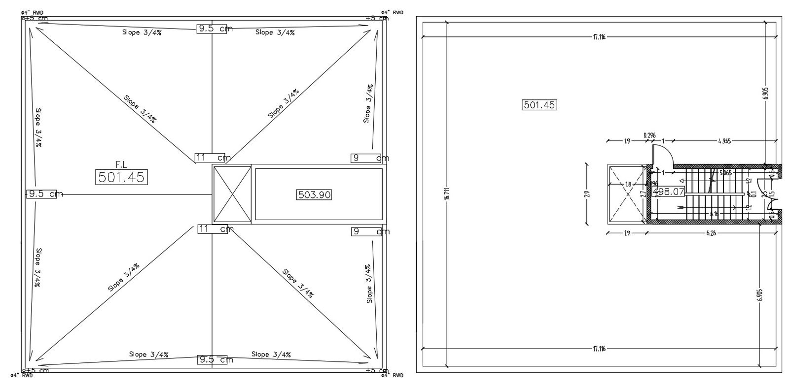 Residential Terrace Floor Plan With Cabin Design