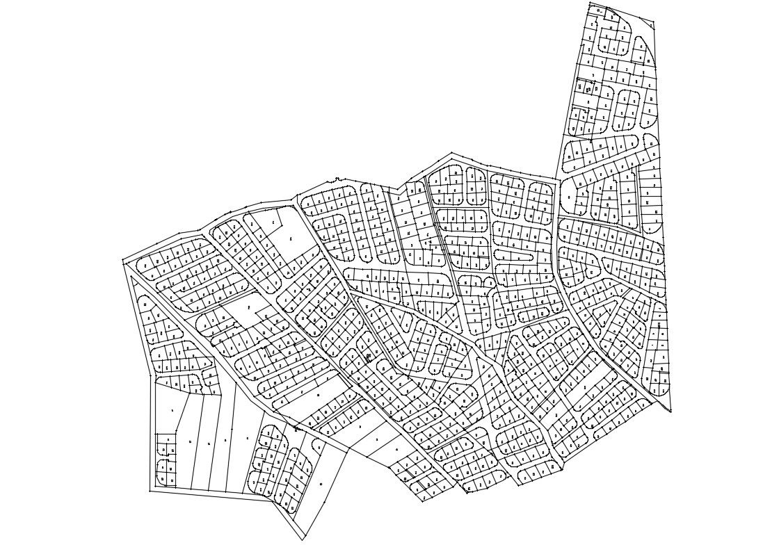 Residential Town Planning Of Society Plotting CAD Drawing