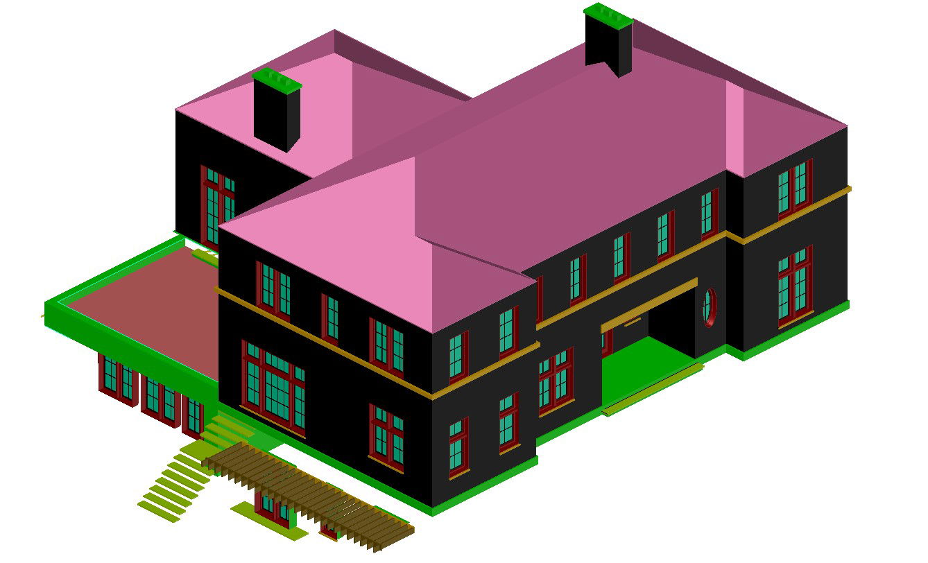 Access Residential Villa AutoCAD 3D Model Drawing File