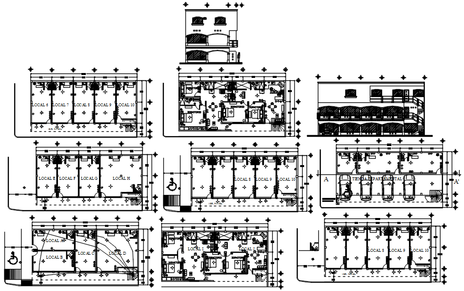 Residential apartment 20.00mtr x 10.50mtr with detail dimension in dwg file