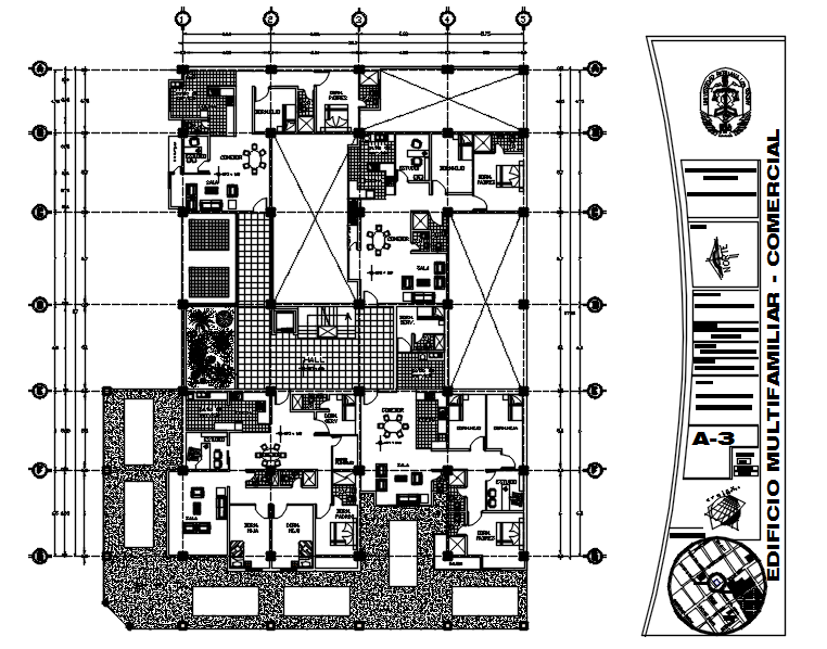 Residential apartment 26.3mtr 37mtr with furniture detail in dwg file
