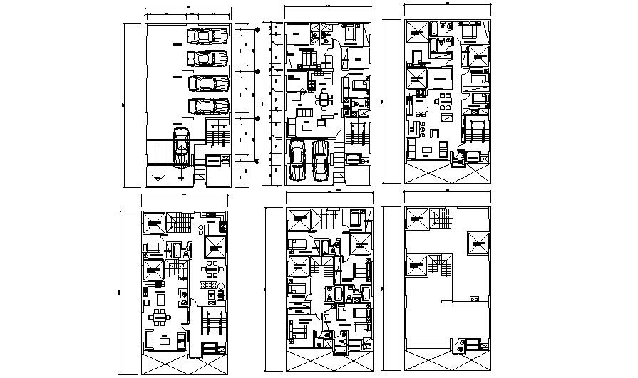 Residential apartment 9.50mtr x 18.00mtr with detail dimension in dwg file