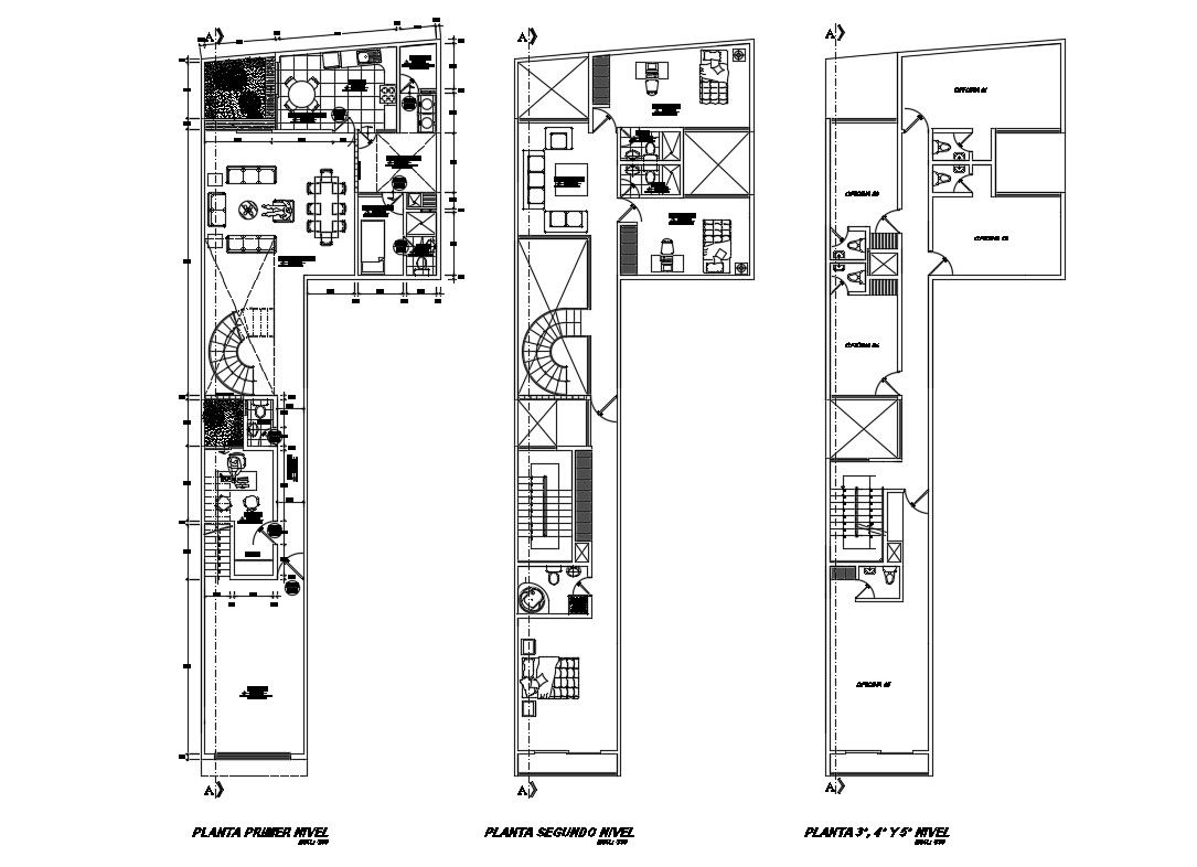 Residential apartment building floor plan layout cad drawing details dwg file