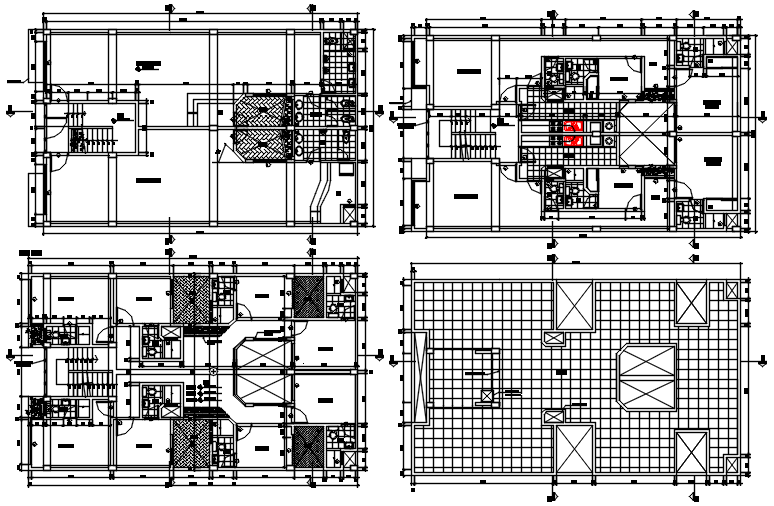 Residential apartment drawing in autocad