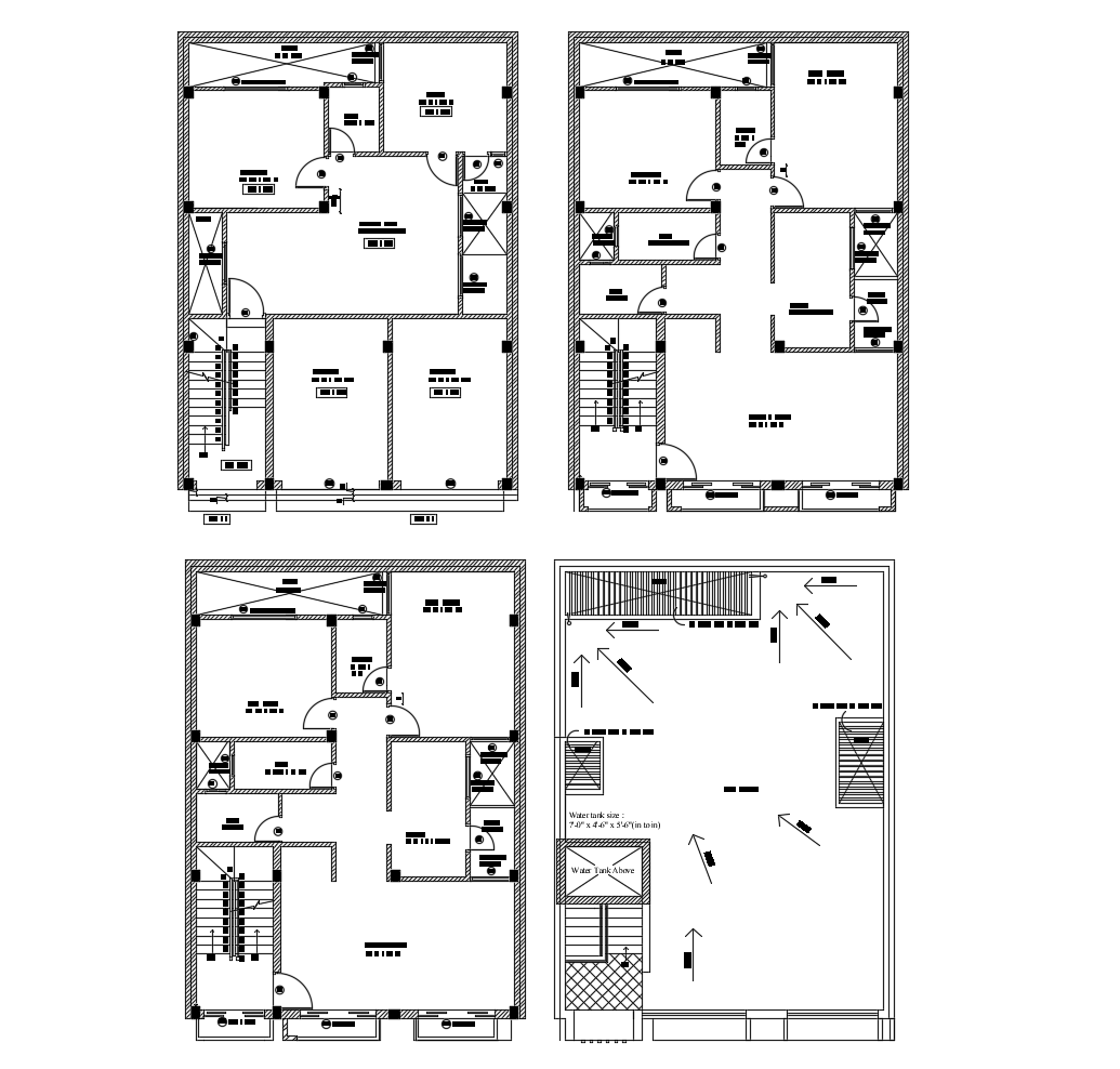 Residential apartment drawing in dwg file