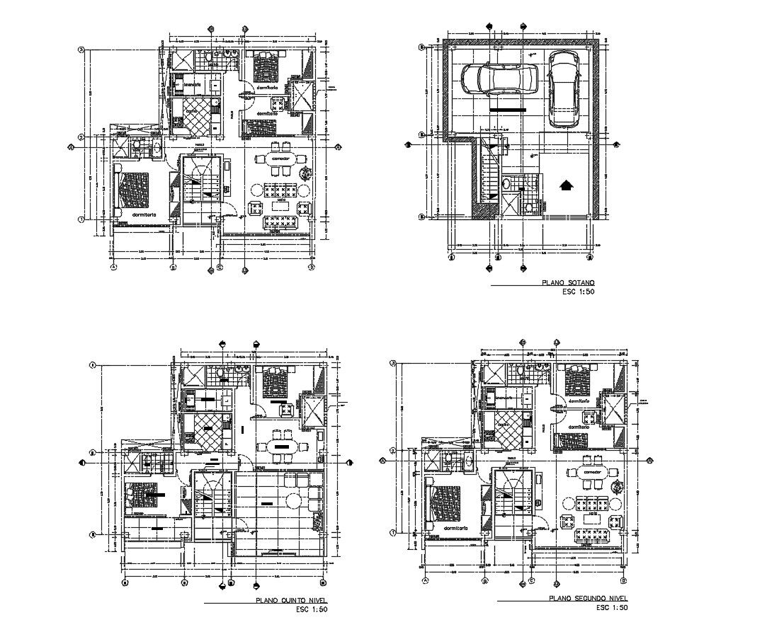 Residential apartment drawing in dwg file