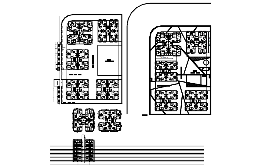 Residential apartment with elevation in AutoCAD