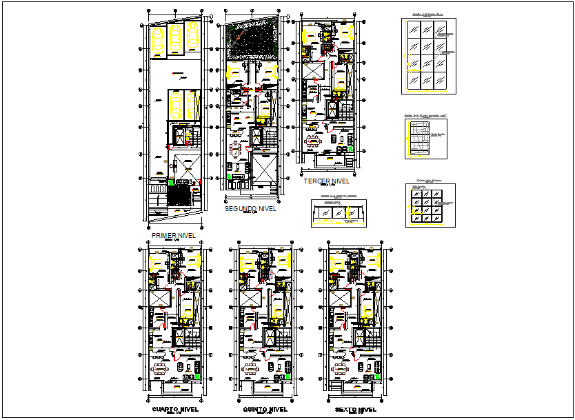 Residential building apartment plan layout view of structure dwg file