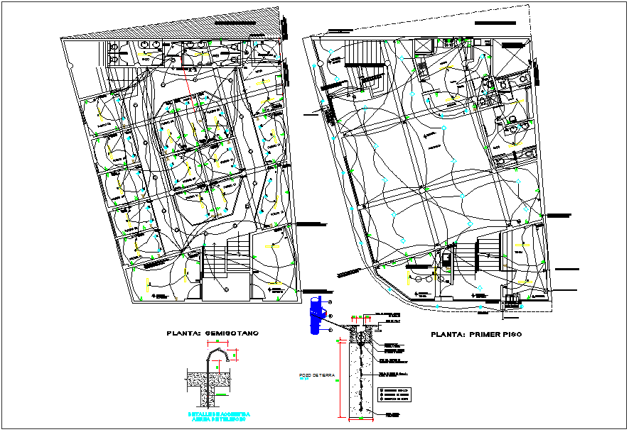 Residential building electrical plan layout detail dwg file