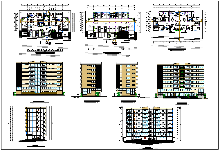 Residential building plan detail dwg file