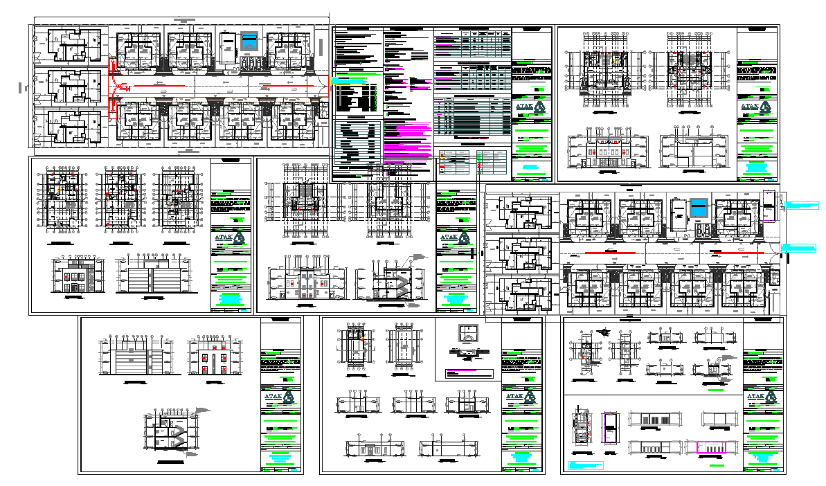 Residential building plan detail view dwg file