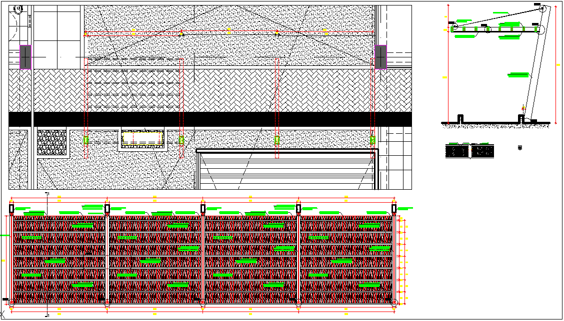 Residential building plan in the kitchen plan elevation details dwg file
